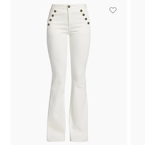 Ramy Brook Denim - Ramy Brook Helena flare high-rise white jeans.